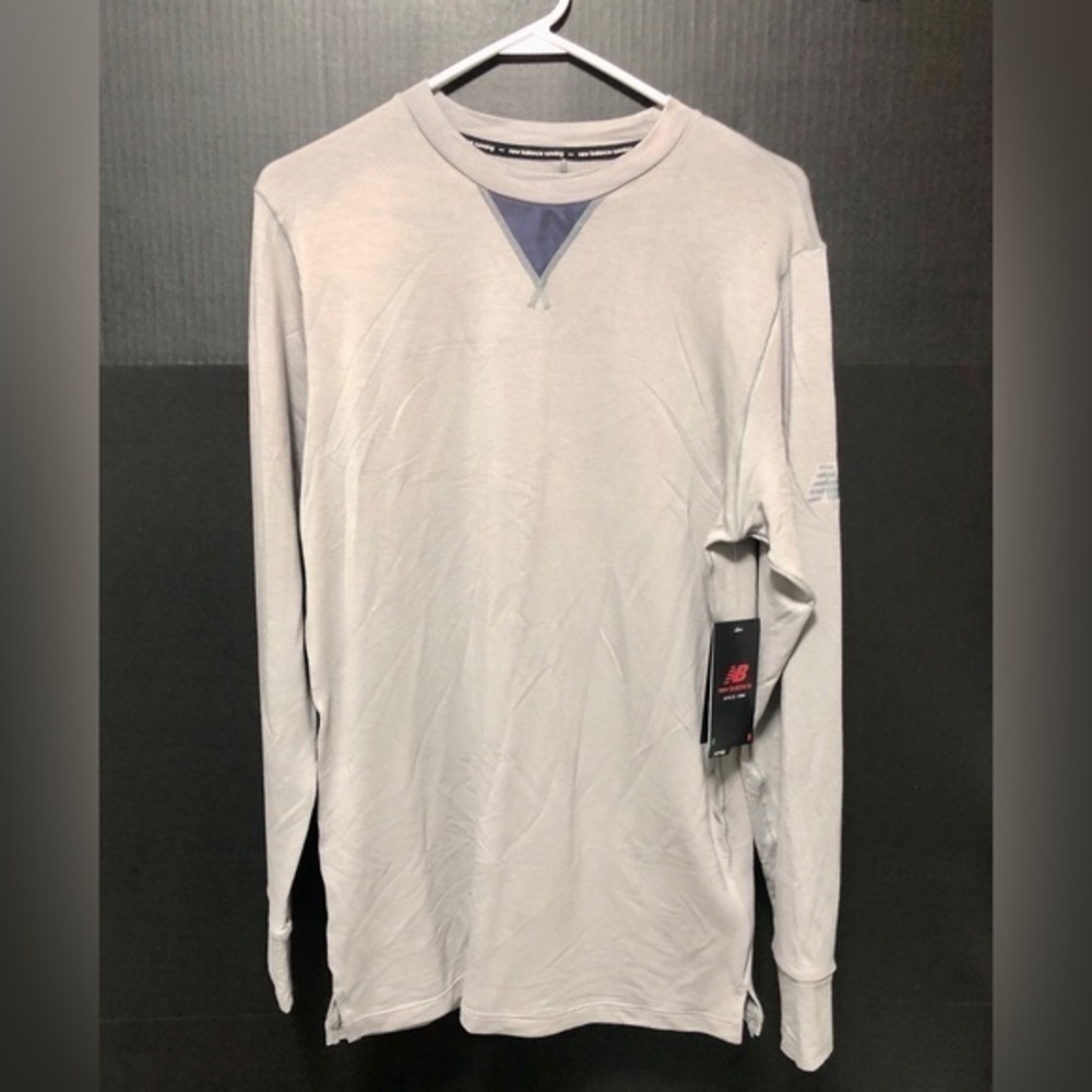 🌅New Balance Men's Q Speed 1NTRO Gray Tech Running Tee